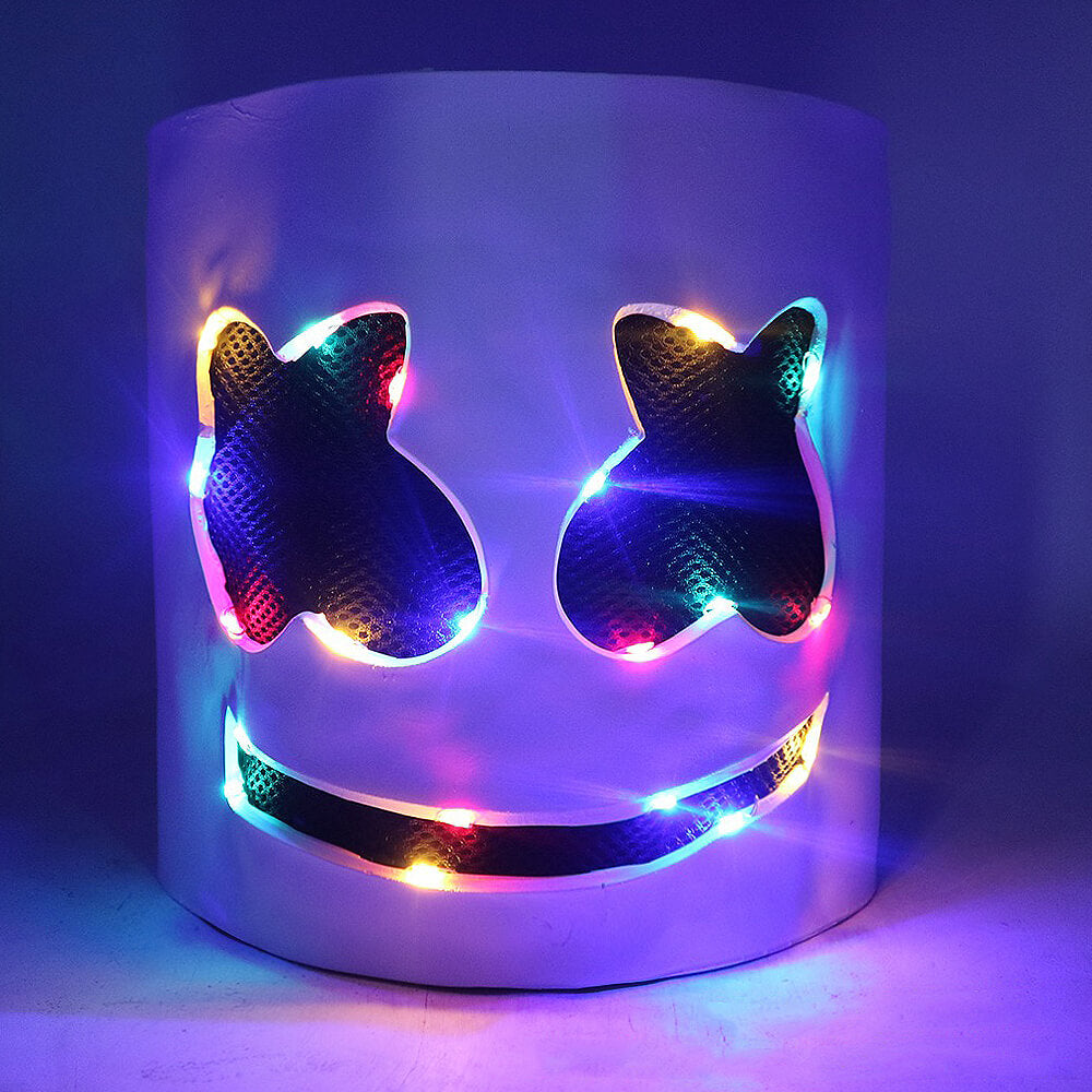 Kostüm DJ Polyester LED Helm Set