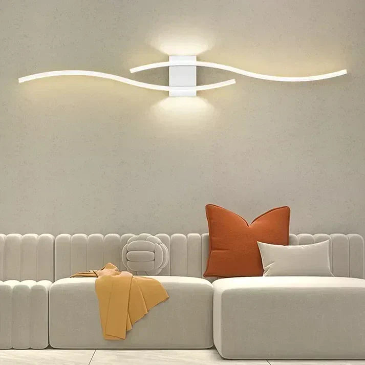 Lumivora Wave LED Wandleuchte | Modernes Wellen-Design | Energieeffizient & Stilvoll | 60×15 cm | Warmes, Blendfreies Licht