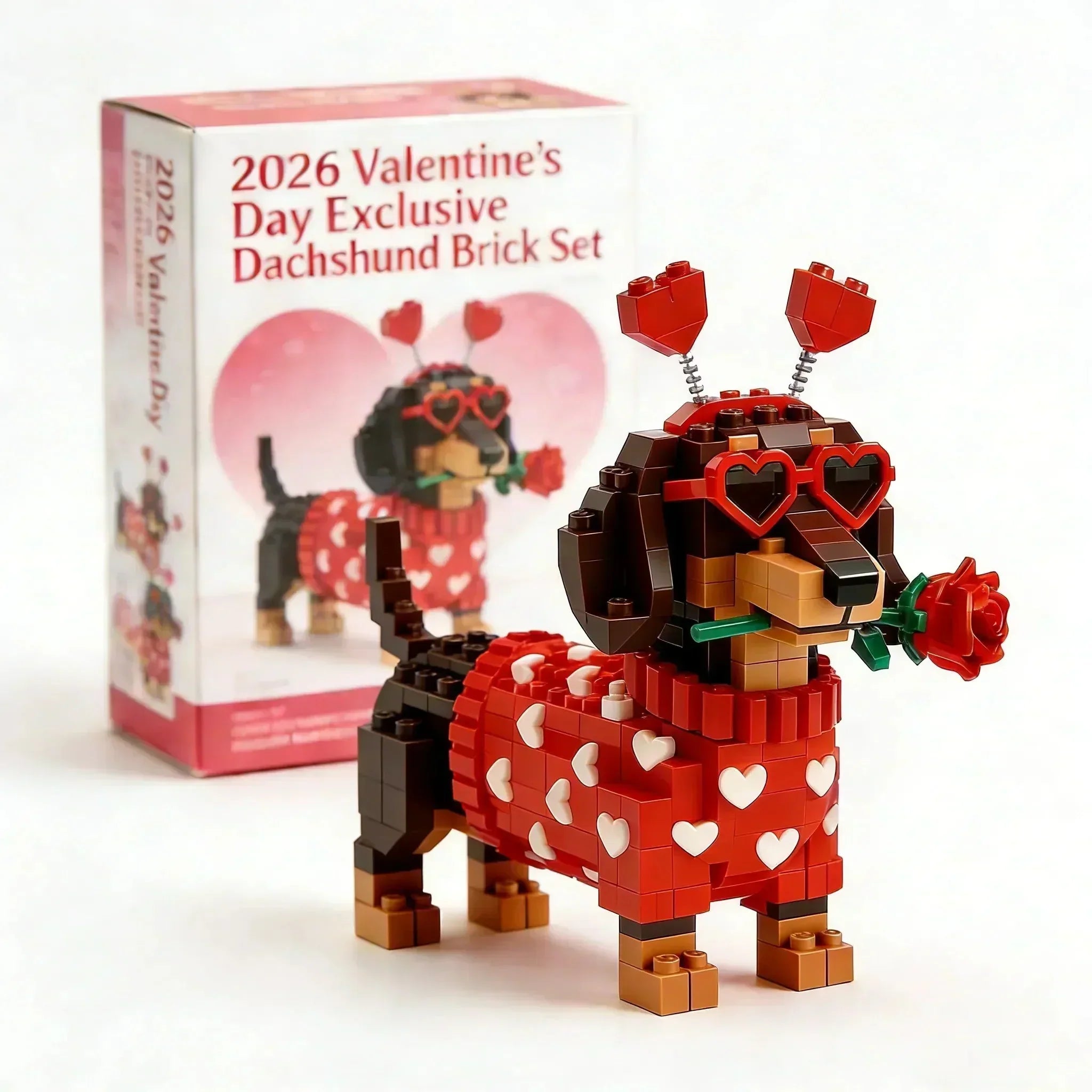 Exklusives Dackel-Baustein-Set zum Valentinstag 2026 – Herzdesign-Bausatz