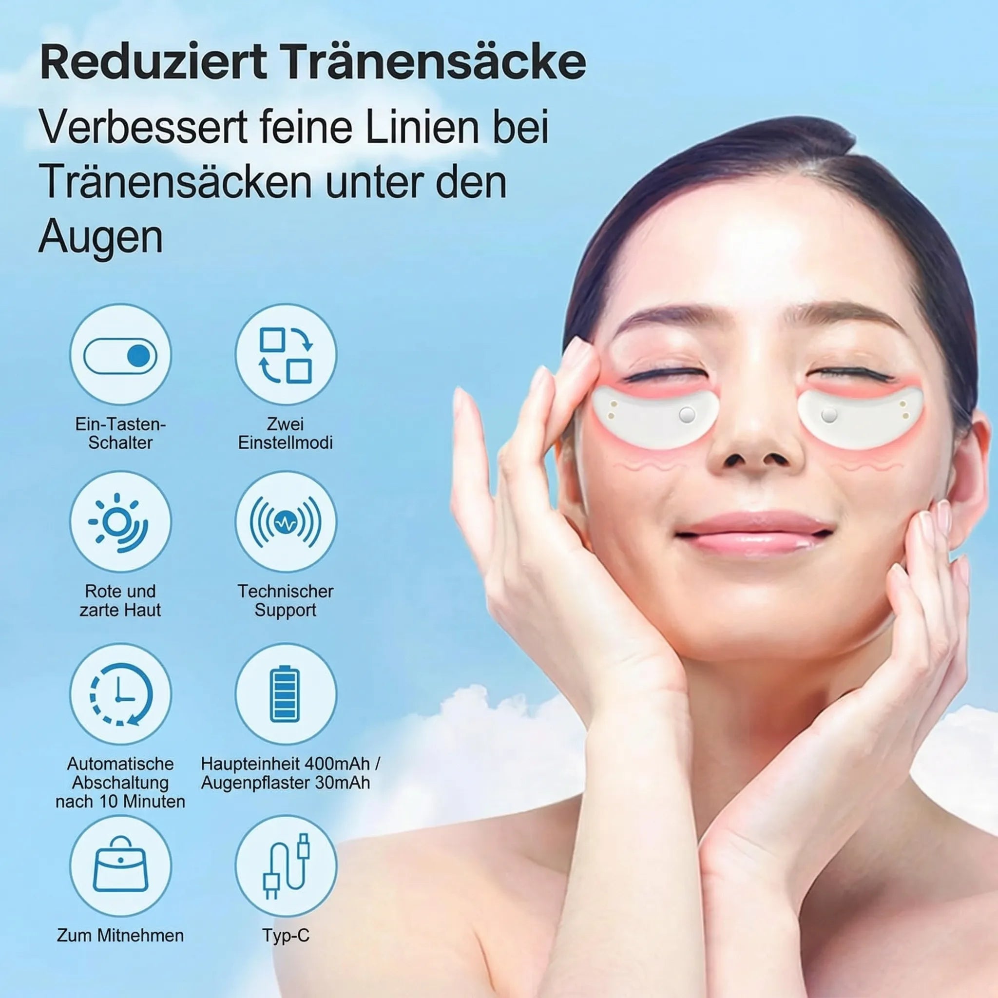 Gerät gegen Augenringe & Schwellungen durch Rotlichttherapie | Augenia