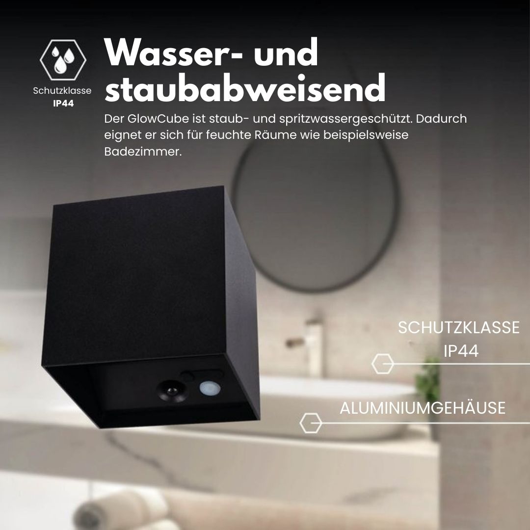 Kabellose Wandlampe für Innen und Außen | LED-Wandlampe mit Batterie und Sensor in Schwarz und Weiß