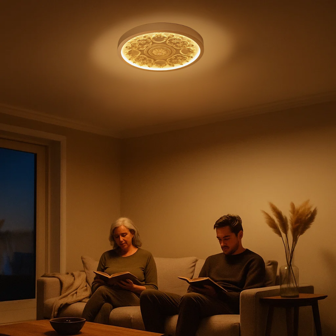 Moderne Harz-Deckenlampe mit variabler Lichtfarbe