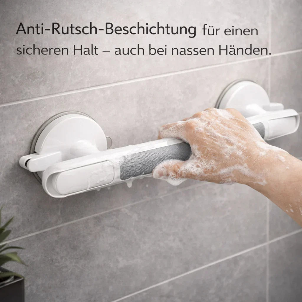 Handgriff für Dusche, Badewanne oder Toilette | Saugnapfgriff für Senioren ohne Bohren | SeniGrip