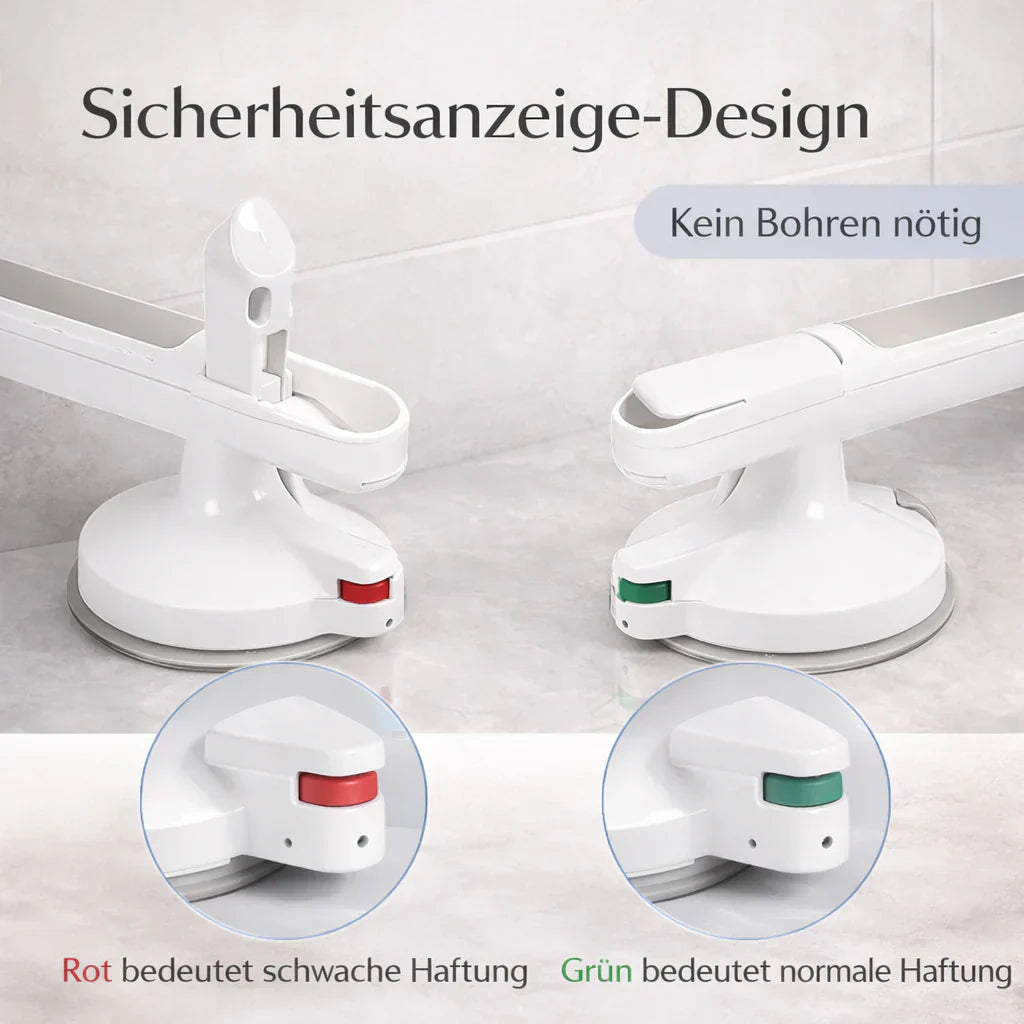 Handgriff für Dusche, Badewanne oder Toilette | Saugnapfgriff für Senioren ohne Bohren | SeniGrip