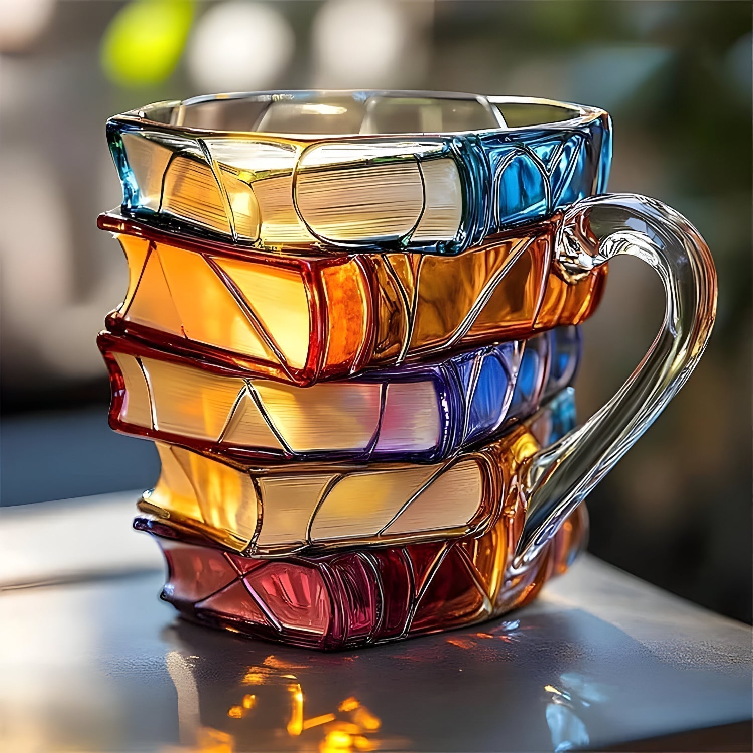 Resin-Becher Buntes 3D Buch Design