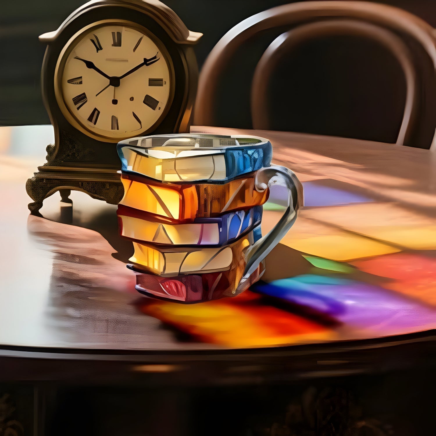 Resin-Becher Buntes 3D Buch Design