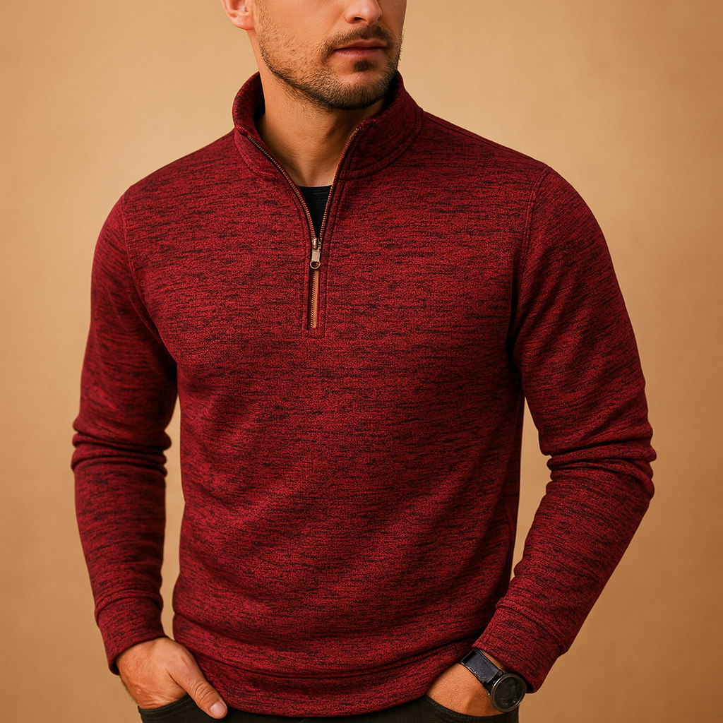 Herren Zip-Pullover mit bequemem Schnitt und modernem Look