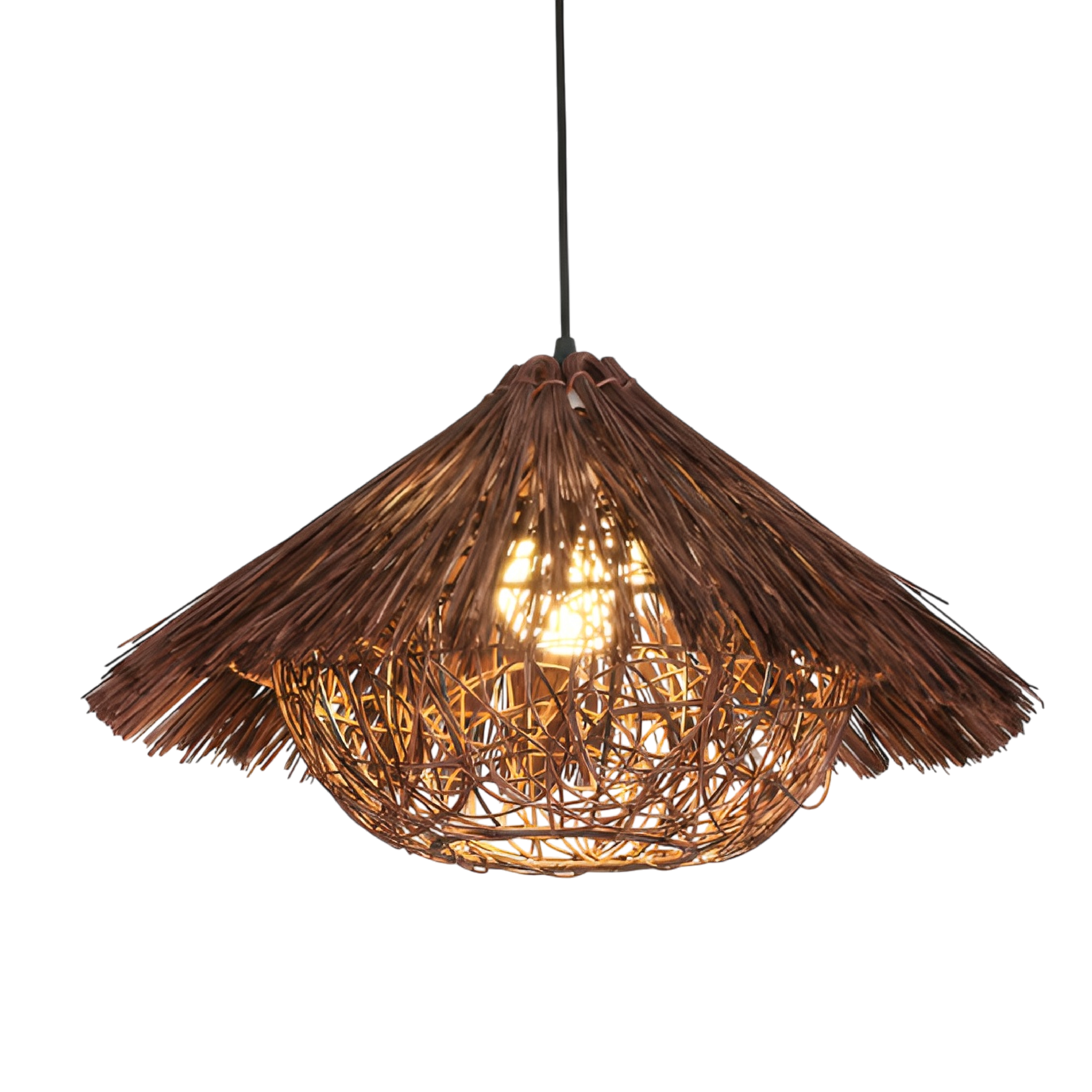 Hansi Rattan Bambus Pendelleuchte
