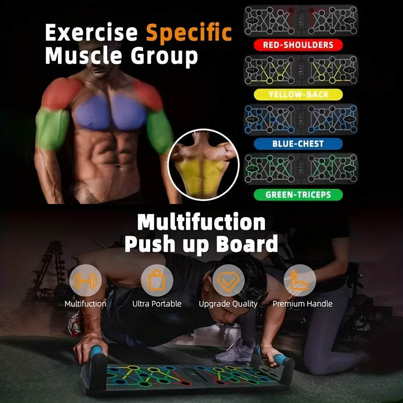 Heim-Stärketraining Set mit Liegestützgriffen | Liegestützbrett mit Widerstandsbändern | StrengthBoard