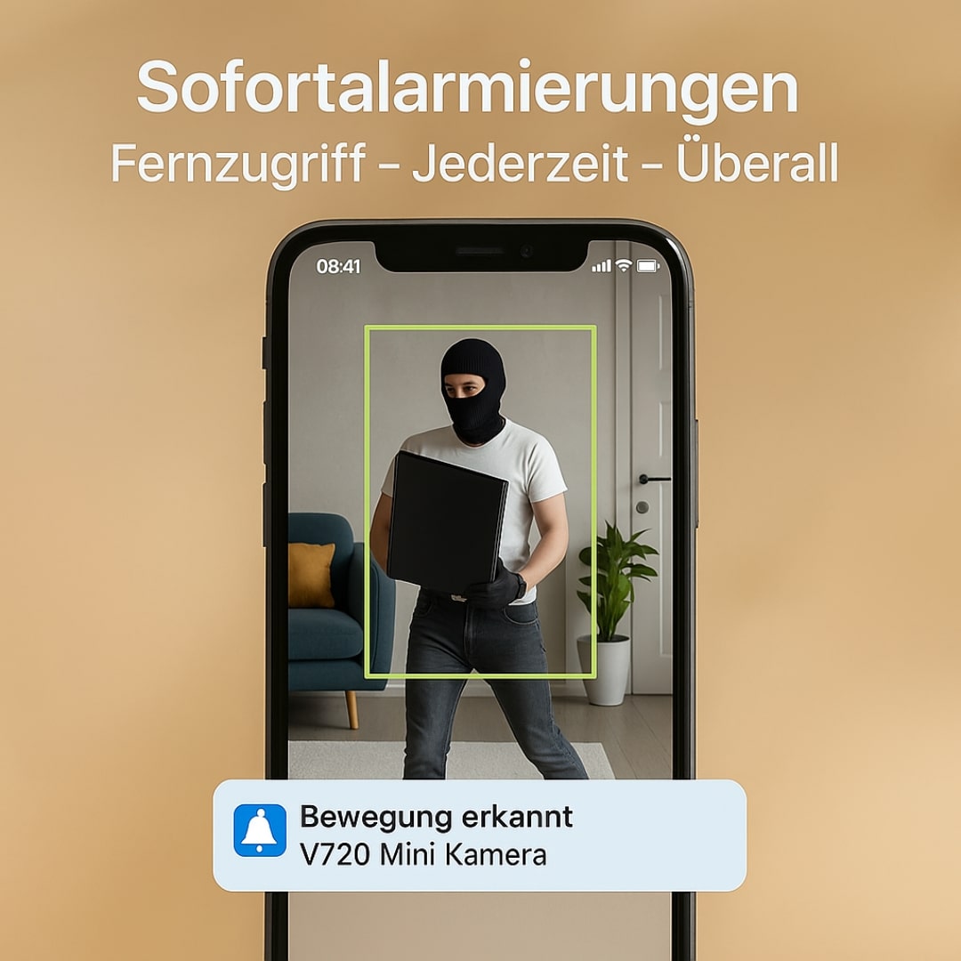 Smarte HD-Minikamera mit App & Bewegungserkennung