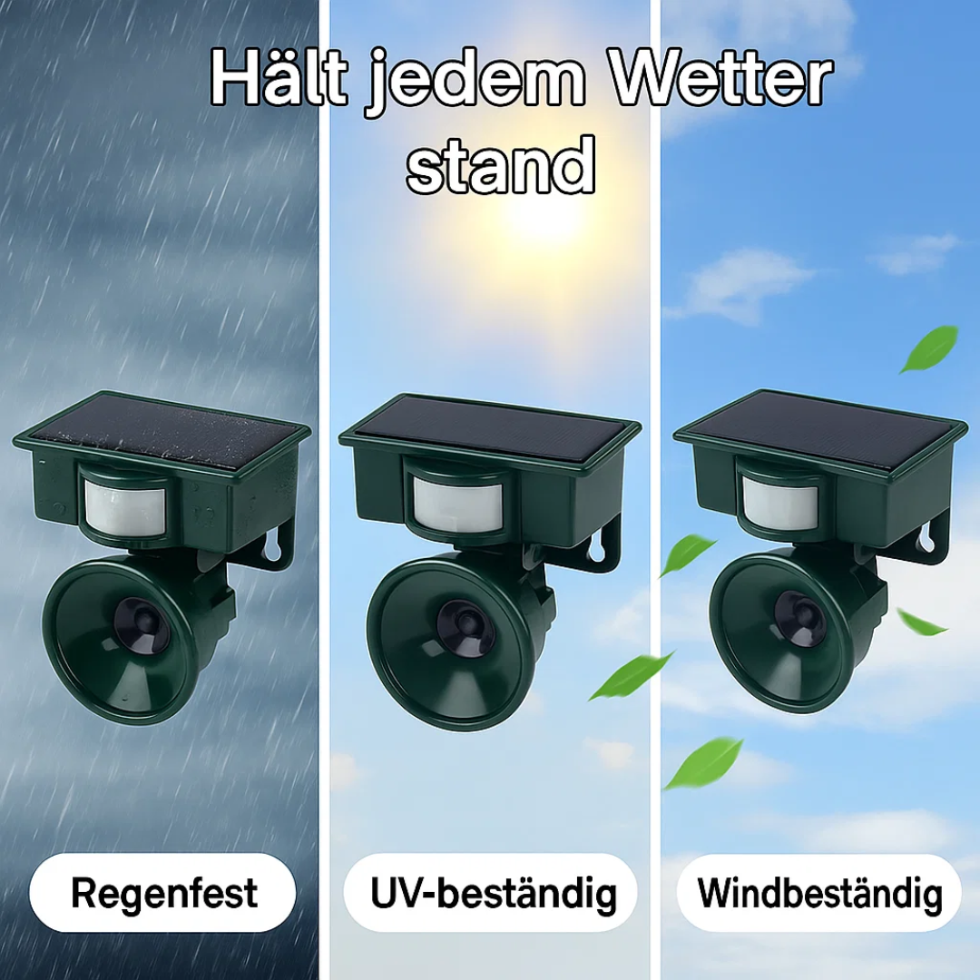 Wetterfester Vogelvertreiber mit PIR & Solarenergie
