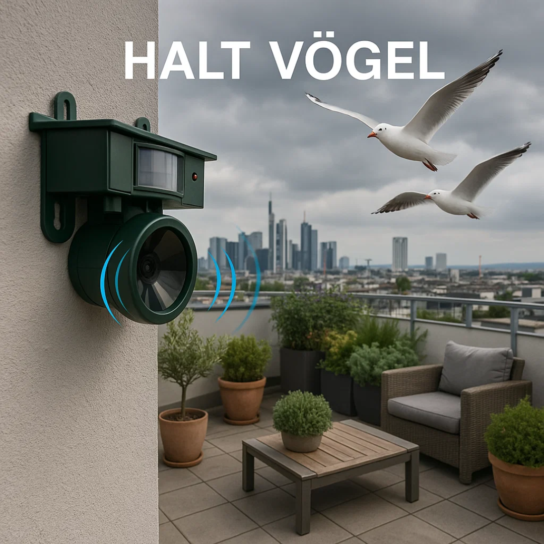 Wetterfester Vogelvertreiber mit PIR & Solarenergie