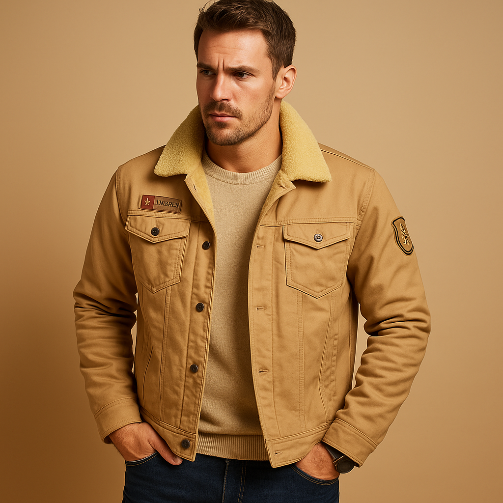 Herren Fleece Motorradjacke mit verstärkten Einsätzen | Lässige Passform