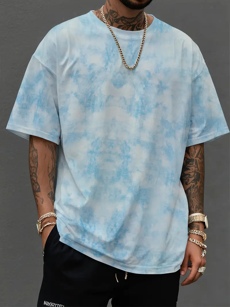 Oversized T-Shirt | Rund Nächster | Lockere Passform | Tie-Dye Shirt | Herren T-Shirt