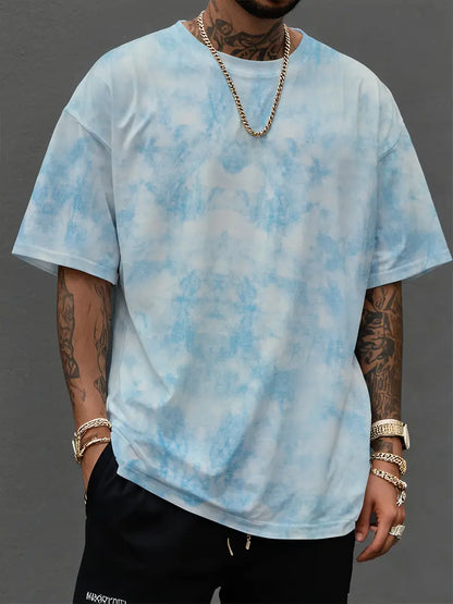 Oversized T-Shirt | Rund Nächster | Lockere Passform | Tie-Dye Shirt | Herren T-Shirt