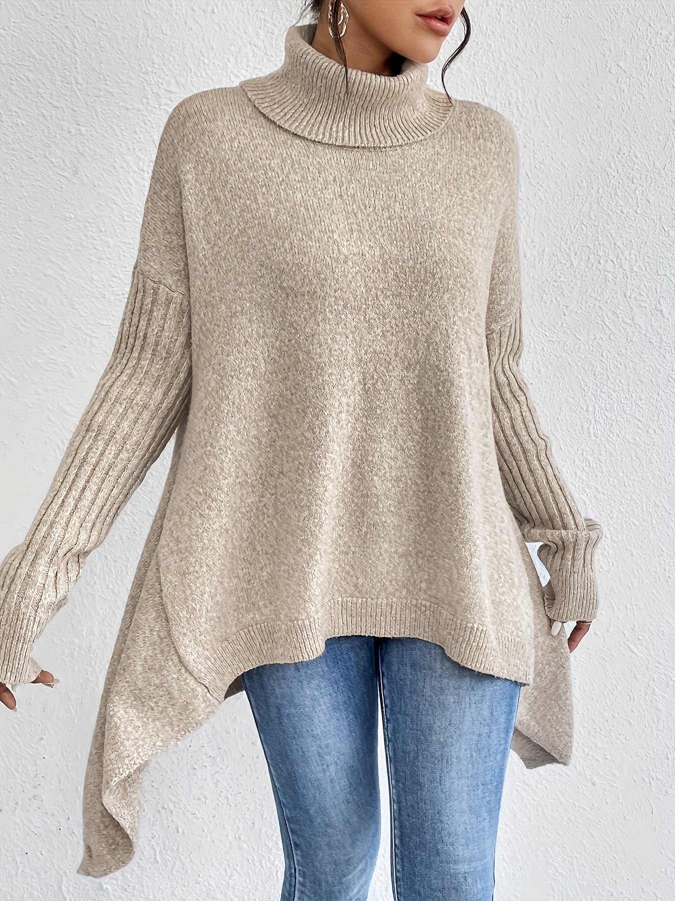 Damen Rollkragenpullover | Oversized Passform mit modernem hohen Kragen