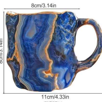 GlaceCup Kaffeetasse | Handgefertigt & Mineral-Kristall | Isolierend & Mikrowellenfest | 350–450 ml