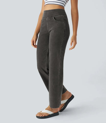 ElsaShape Denim Hoge Taille Jeans met Zakken – Comfortabele Look