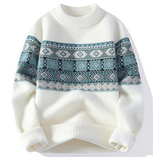 Winterpullover | Rundhalsausschnitt | Lockere Passform | Gestrickter Pullover | Herrenpullover