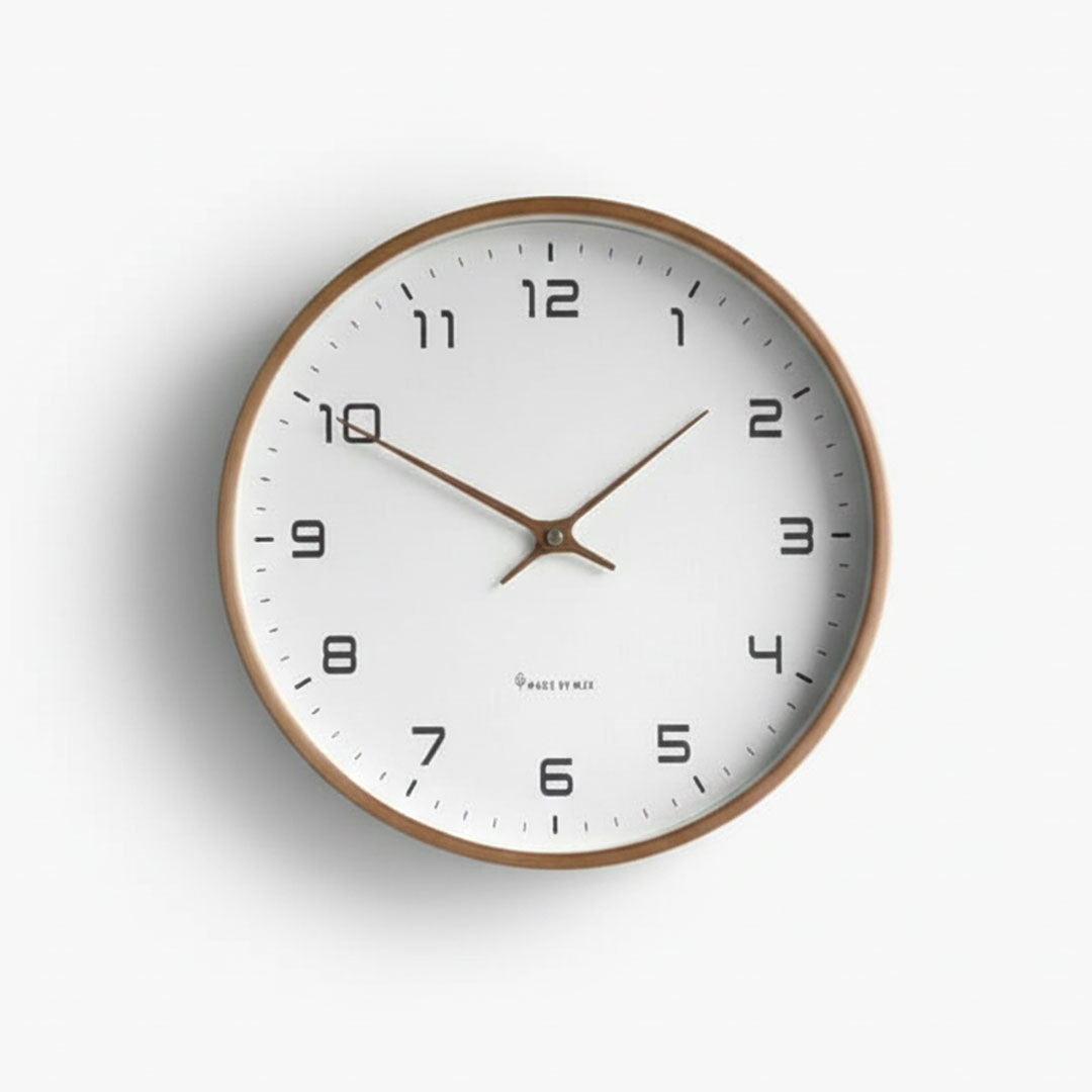 Holz Wanduhr - Minimalistisches Design - Lautloser Mechanismus