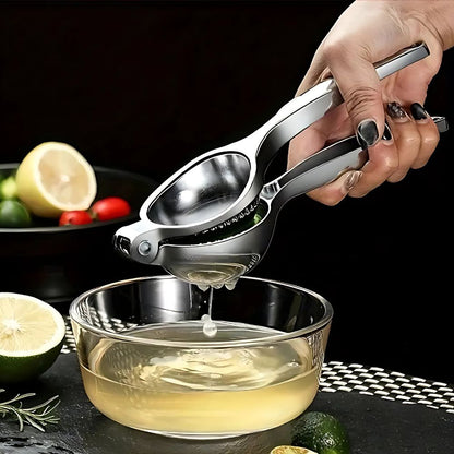Stainless steel lemon press