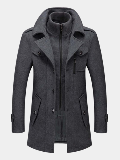 Wollmantel - Herren Mid-Length Reißverschluss-Wolljacke für den Winter