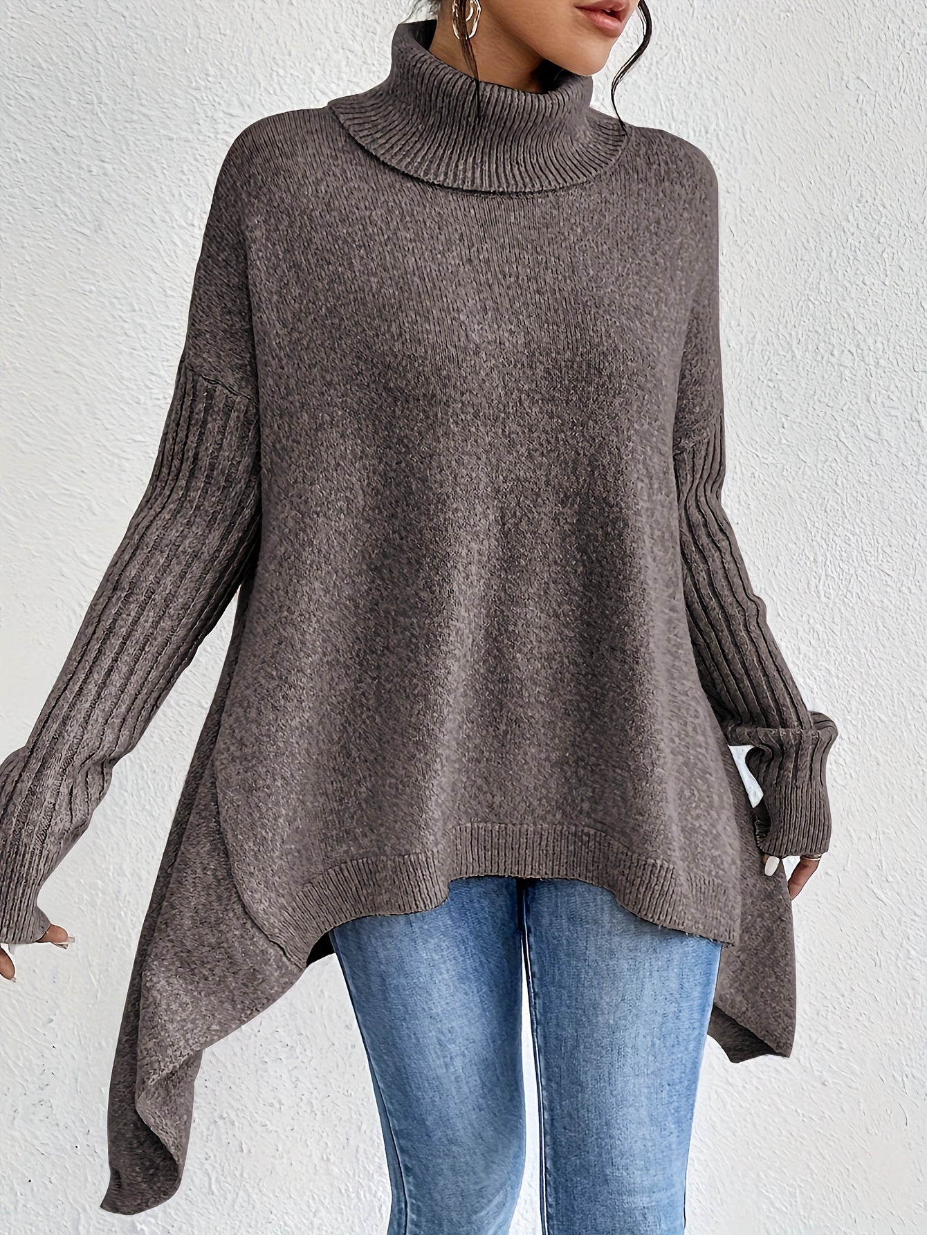 Damen Rollkragenpullover | Oversized Passform mit modernem hohen Kragen