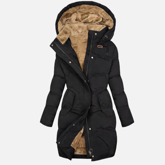 Damen Lange Puffer Parka - Warme Winterjacke