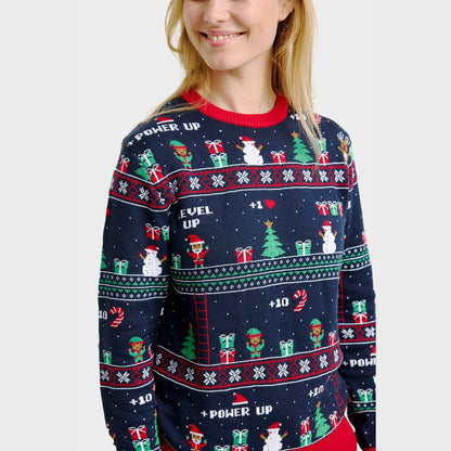 Vintage Gaming Weihnachtspullover – Frauen