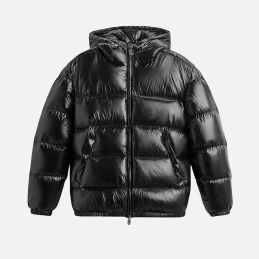Damen Schwarze Pufferjacke – Warmer Winter Kurz Daunenmantel