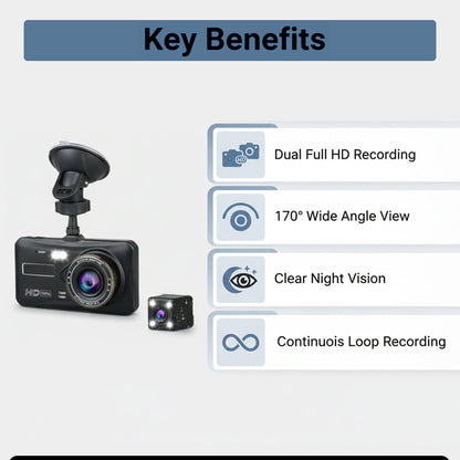 Dual dash camera - front and rear - 170° angle