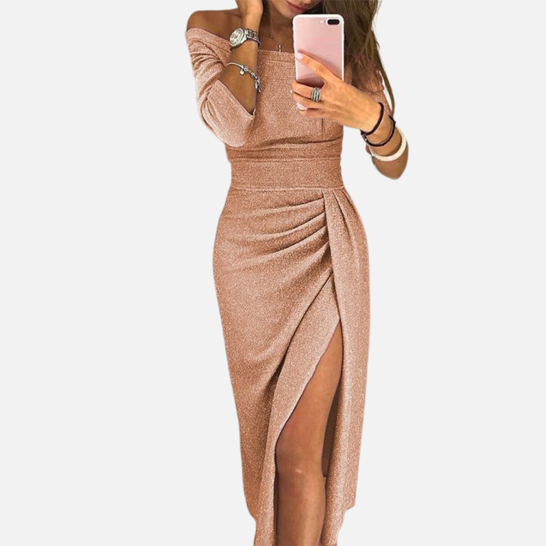 Elegantes Off-Shoulder Maxikleid