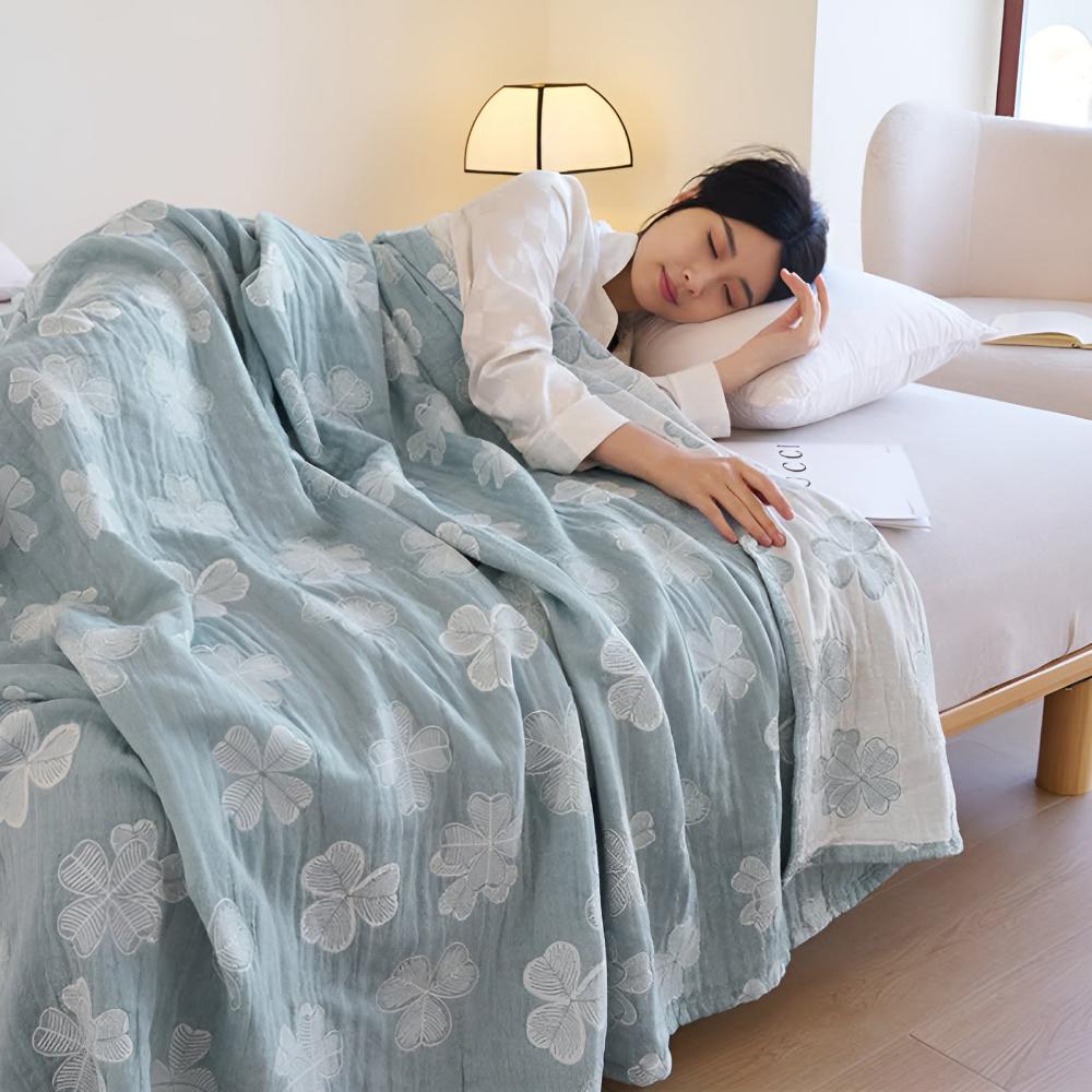 Vier Kleeblatt Baumwolldecke