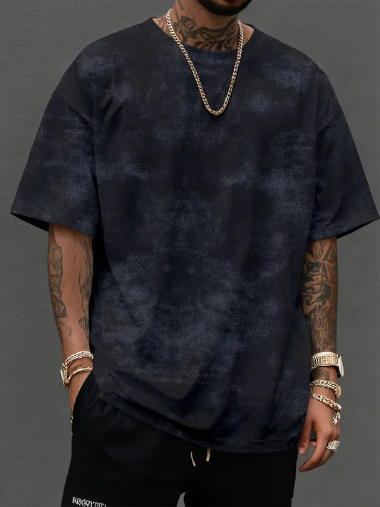Oversized T-Shirt | Rund Nächster | Lockere Passform | Tie-Dye Shirt | Herren T-Shirt