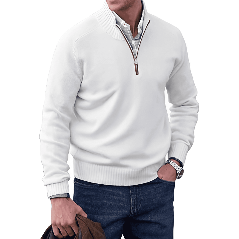 Herren Viertelzip-Pullover - Winter - Pullover - Strickpullover - Herren Halbzip-Pullover