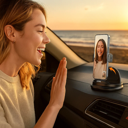 Rotating phone holder for the car