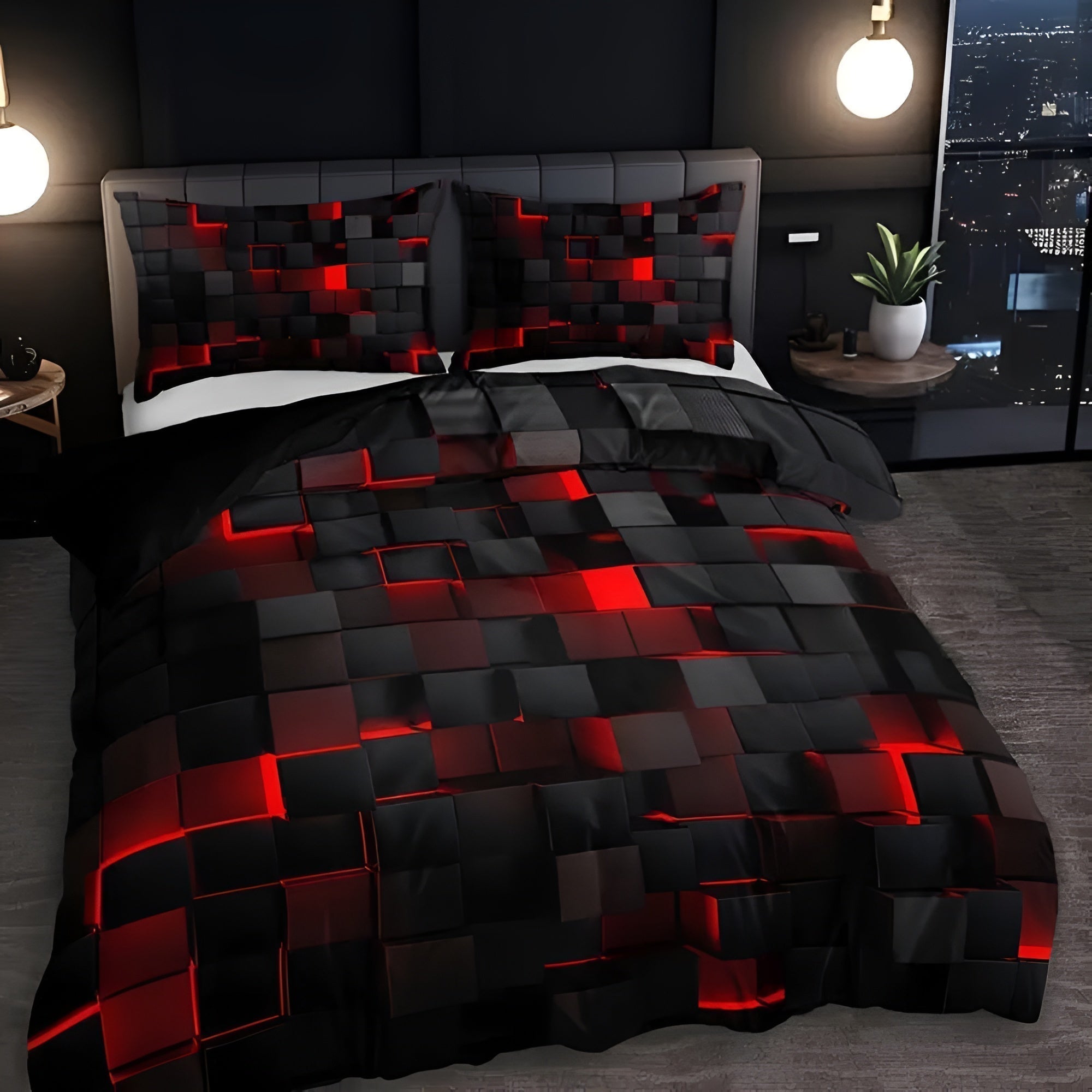 3D Bettwäsche mit Kissenbezug | Bettlaken für Gamer | Bettbezug | Neonara