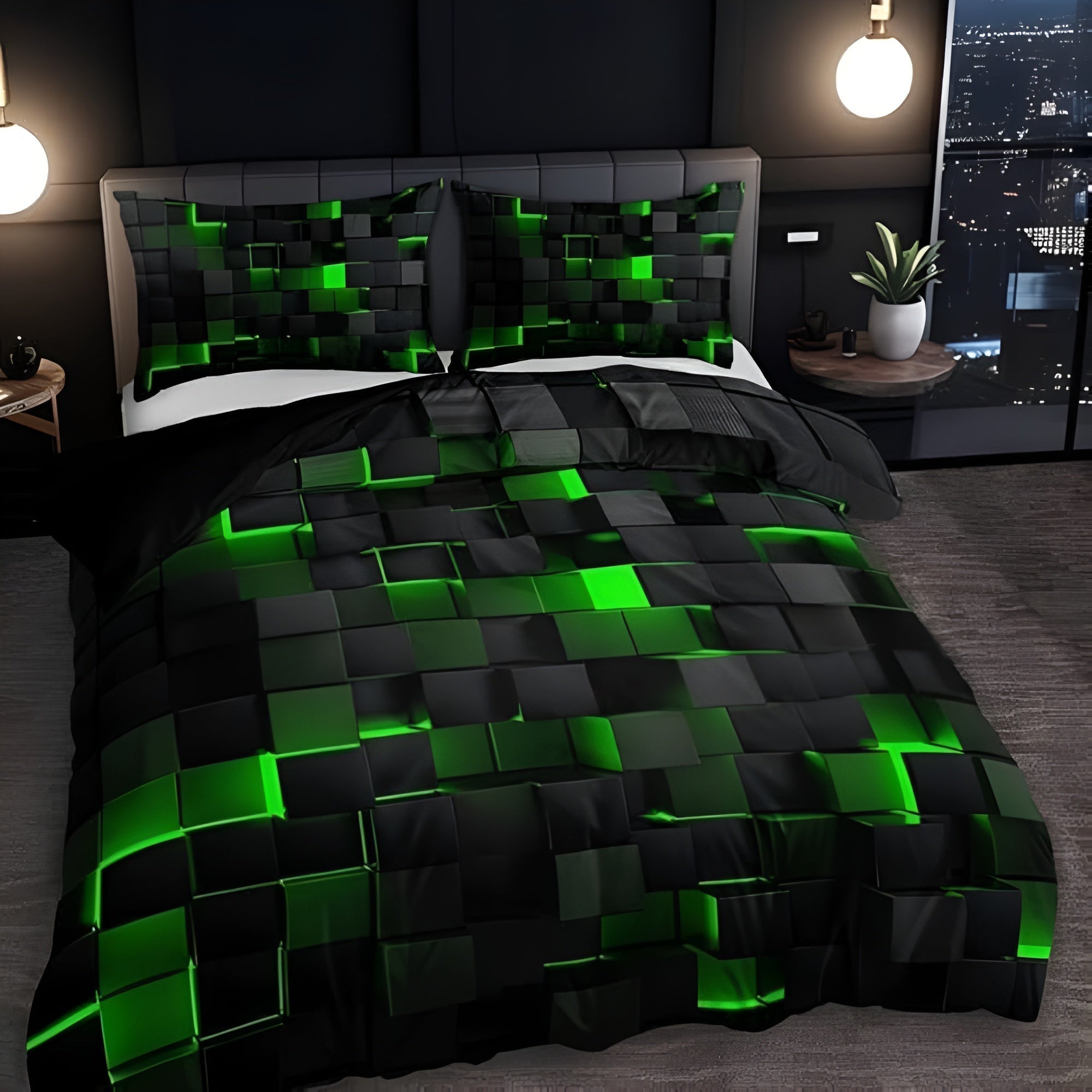 3D Bettwäsche mit Kissenbezug | Bettlaken für Gamer | Bettbezug | Neonara