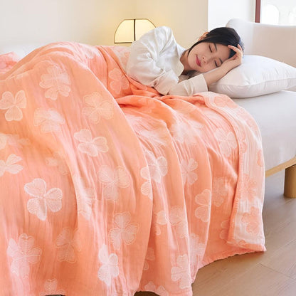 Vier Kleeblatt Baumwolldecke