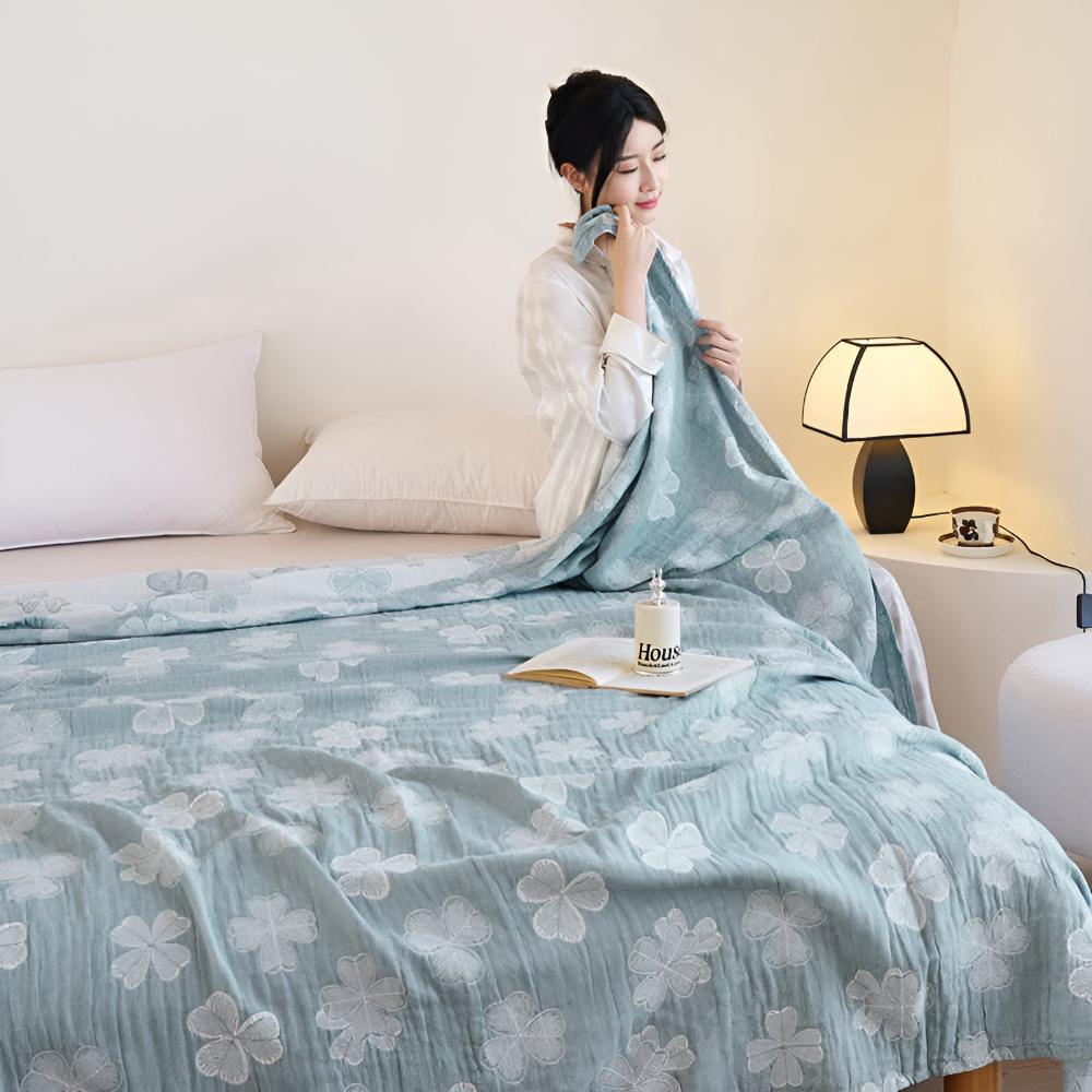 Vier Kleeblatt Baumwolldecke