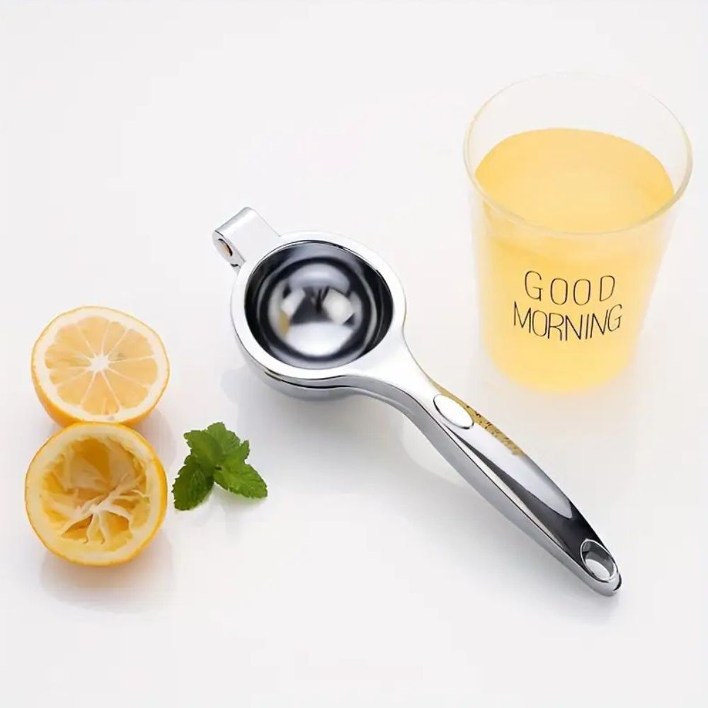 Stainless steel lemon press