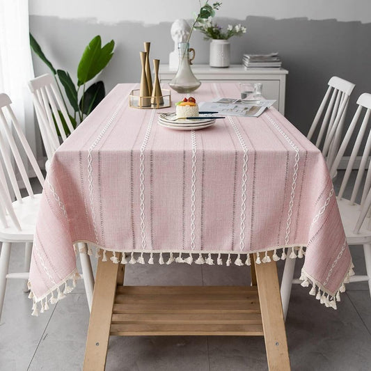 Elegant cotton-linen tablecloth