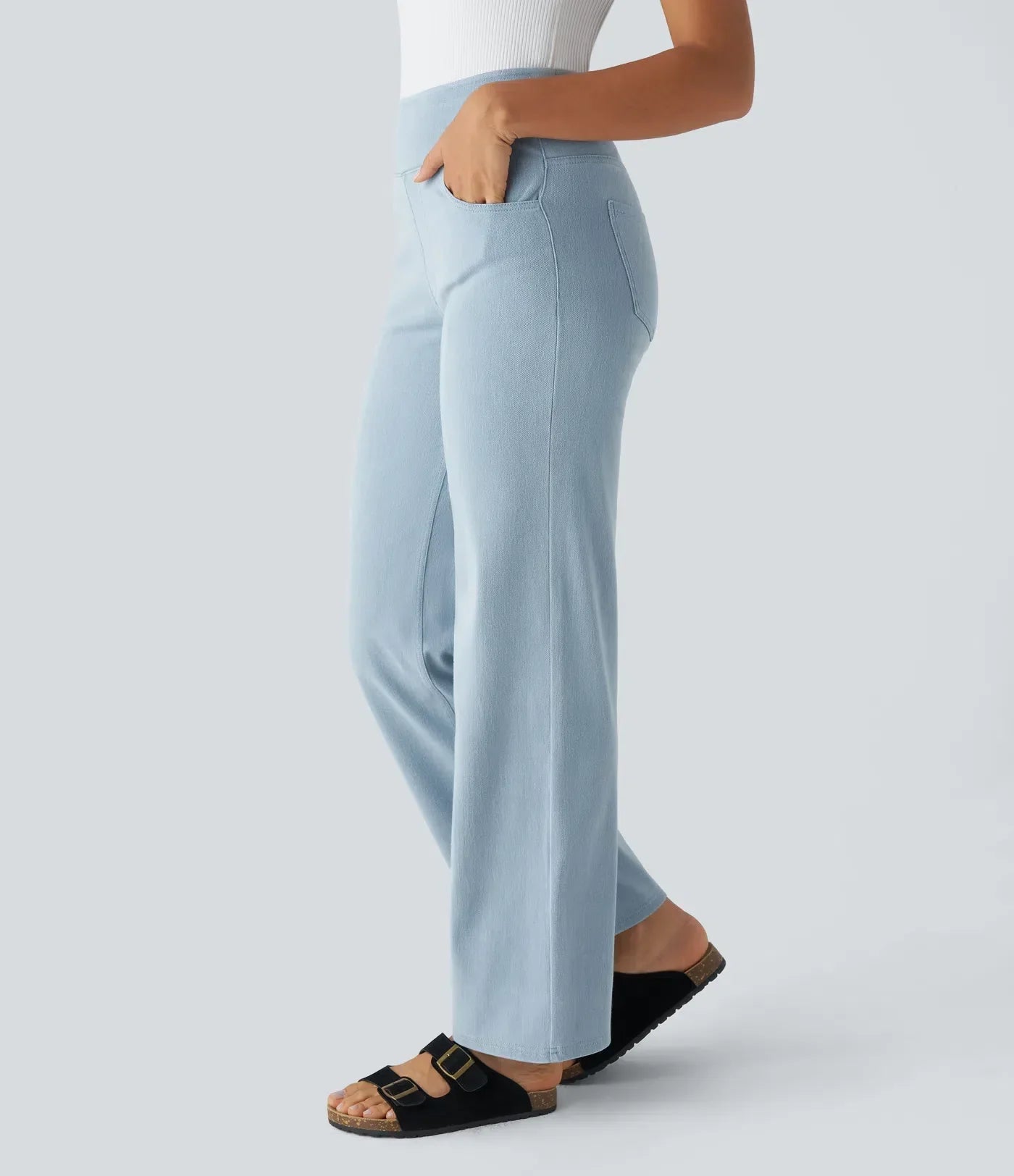 ElsaShape Denim Hoge Taille Jeans met Zakken – Comfortabele Look