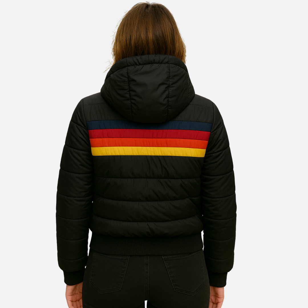 Vintage Regenbogenstreifenjacke für Frauen