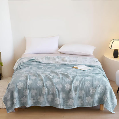 Vier Kleeblatt Baumwolldecke