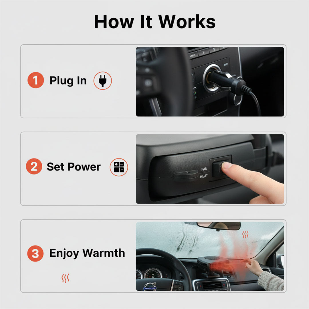 Car heater - 150W 300W - 12V ceramic heater