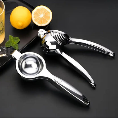 Stainless steel lemon press