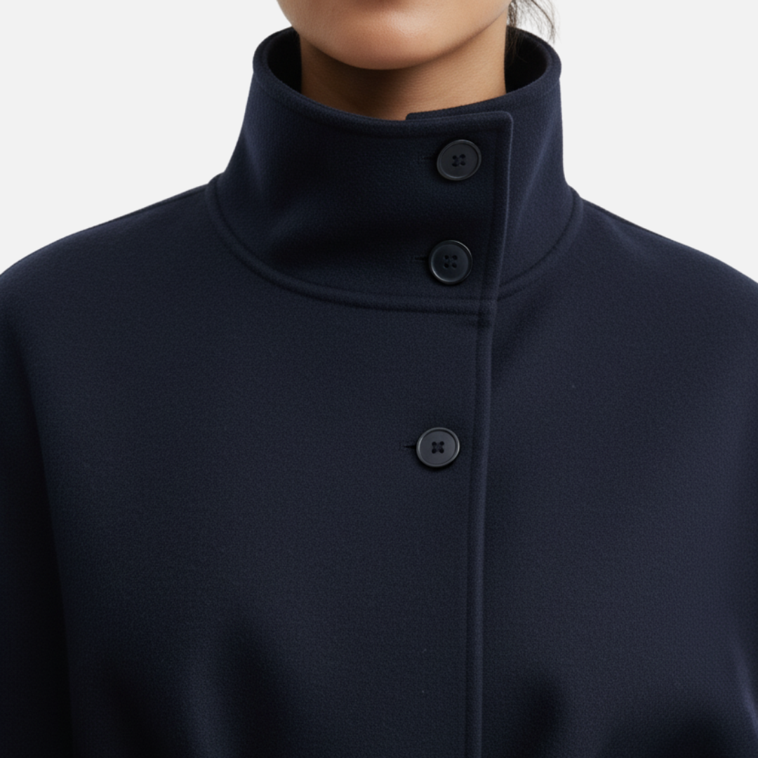Eleganter Damen-Wollcape mit Gürtel