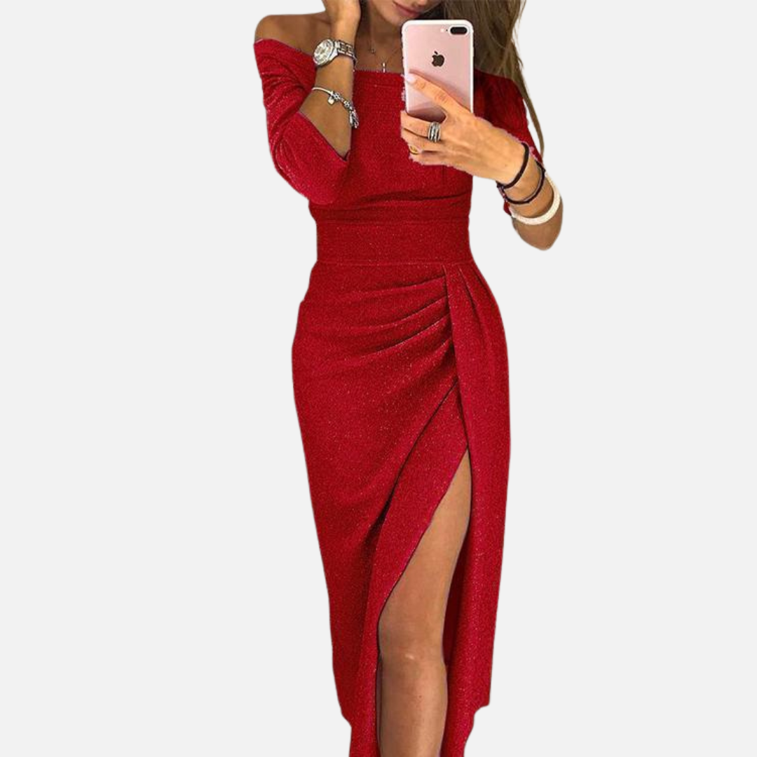 Elegantes Off-Shoulder Maxikleid