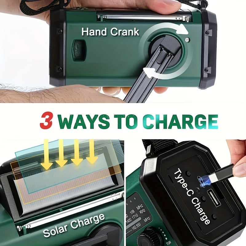 StormMate X10 Notfallradio mit 10.000 mAh Powerbank | Solar, Handkurbel & USB-C | LED-Licht, SOS-Alarm & Kompass | AM/FM/NOAA